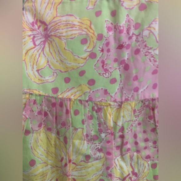 Lilly Pulitzer Vintage Carmen Skirt 6 Palm Green Multi Fillies for Lillies - Picture 3 of 8